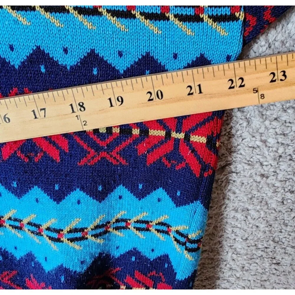 VTG Gibi Western Aztec Striped‎ Button Long Sleeve Cardigan Sweater Size Large